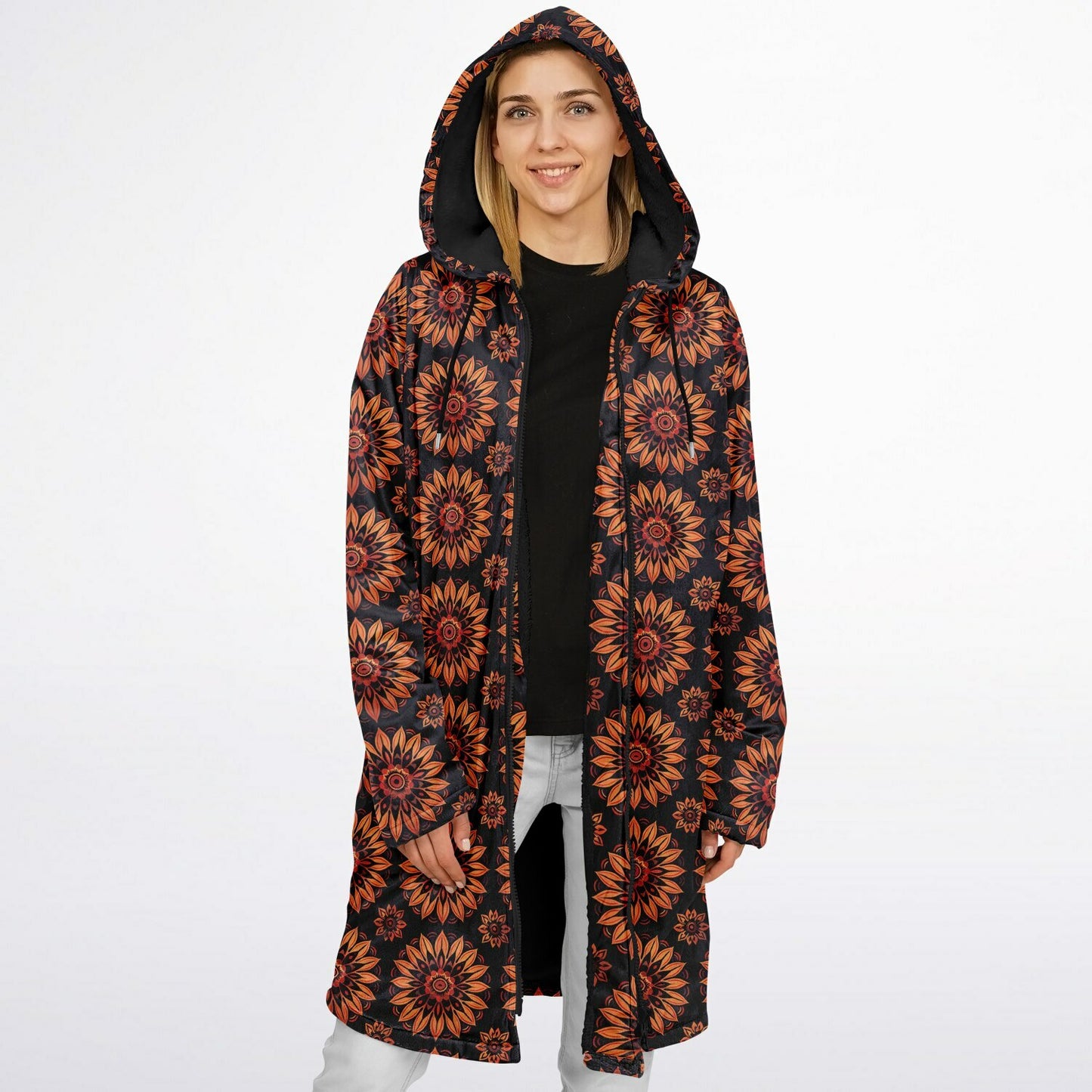 Fire Bloom Zip Cloak